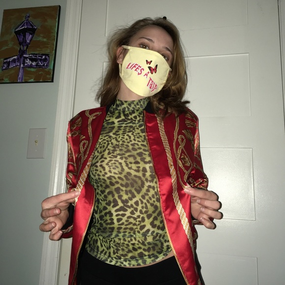 Jackets & Blazers - Red n gold chain satin jacket